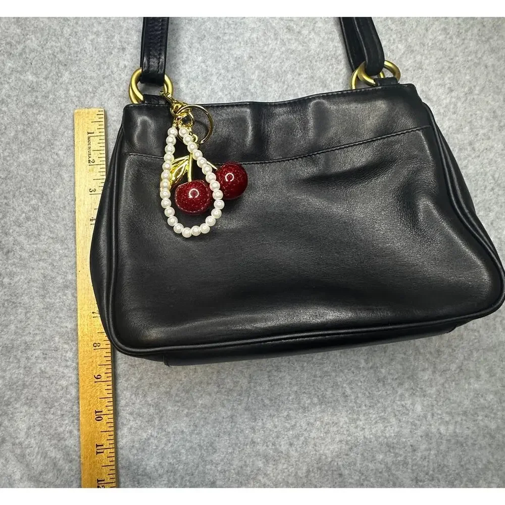 Leather Shoulder Bag Brass Hardware Coach Look Alike